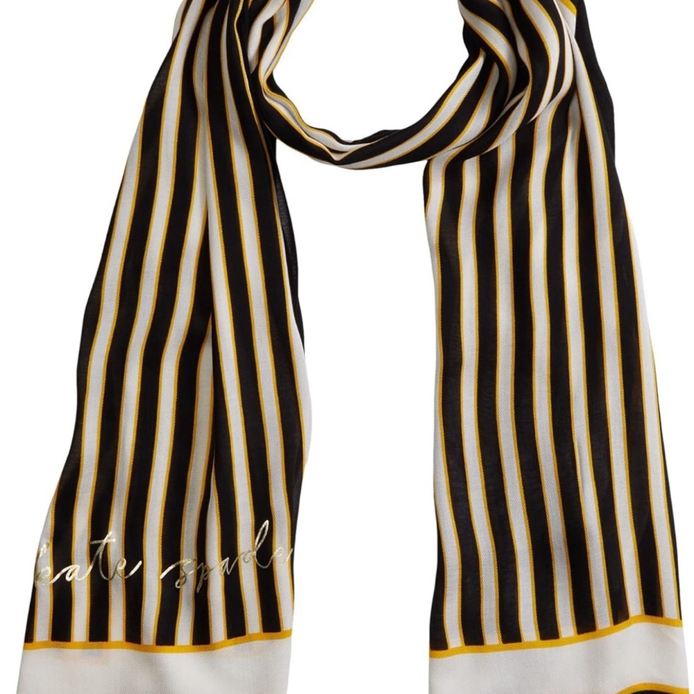NWT Kate Spade New York || Botanical Stripe Oblong Scarf - Picture 2 of 11